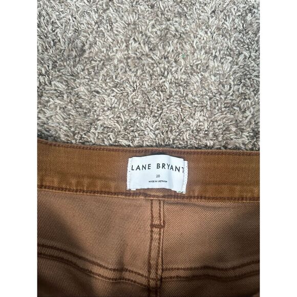 Lane Bryant Signature Fit Wide Leg Brown Jean Plus Sz 20 Mid Rise Fall Natural - Picture 6 of 11